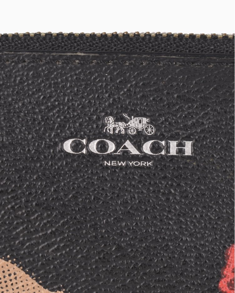 Moedeiro Coach Original Couro Floral Feminino